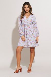 Print Mini Dress Long Sleeve sold by Ally Fashion