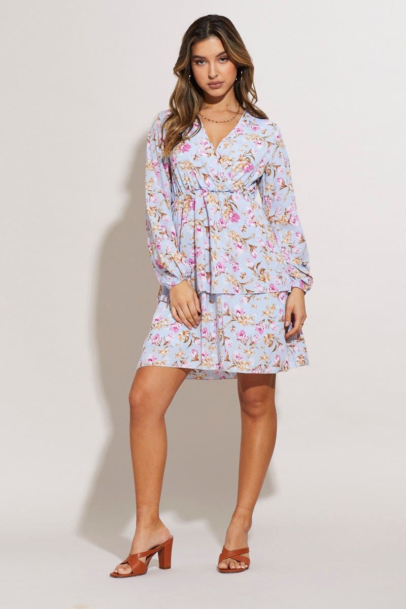 Print Mini Dress Long Sleeve sold by Ally Fashion product image thumbnail 2
