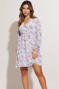 Print Mini Dress Long Sleeve sold by Ally Fashion