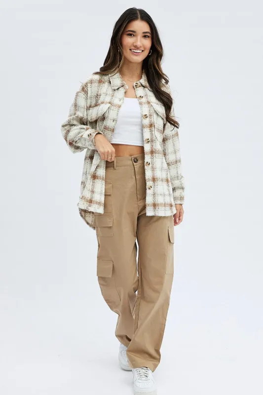 Camel Cargo Pants High Rise sold by Ally Fashion