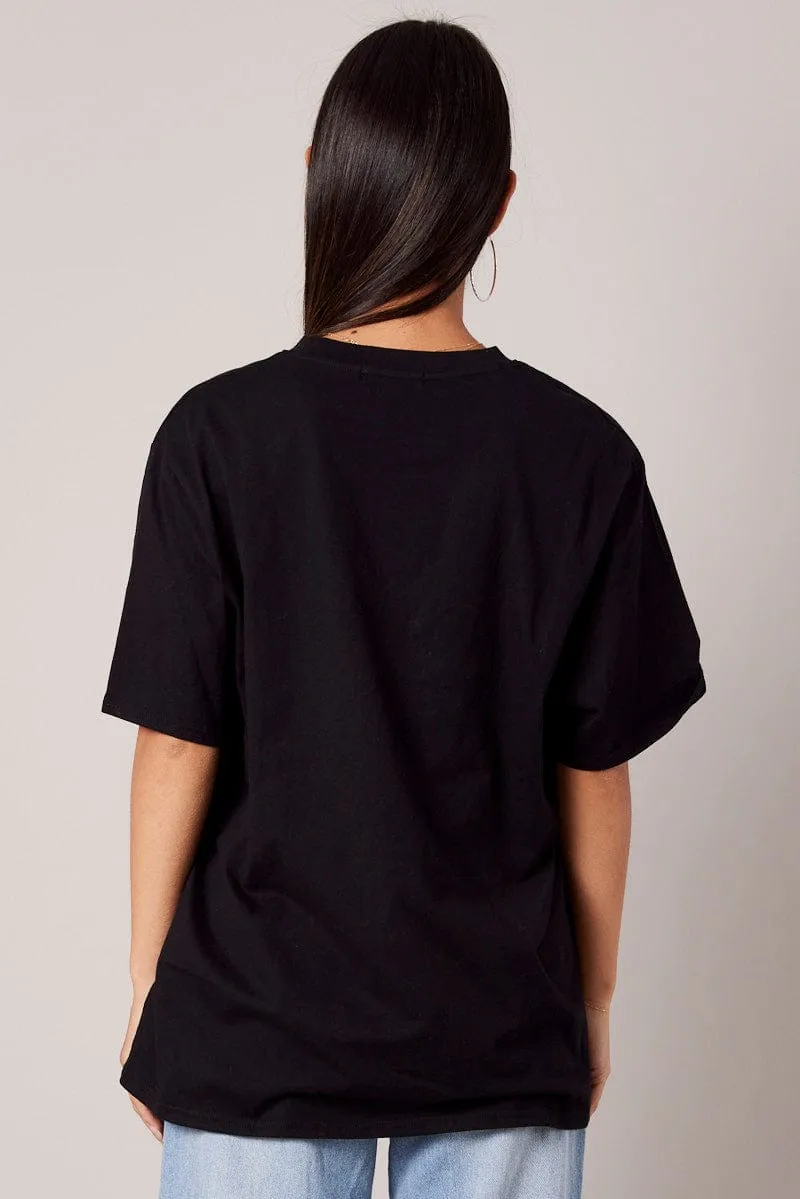 Black Graphic Tee Short Sleeve sold by Ally Fashion product image thumbnail 5
