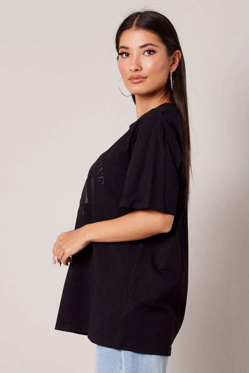 Black Graphic Tee Short Sleeve sold by Ally Fashion product image thumbnail 4