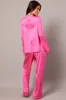 Pink Satin Pyjama Contrast Piping Long Leg Pj Set sold by Ally Fashion