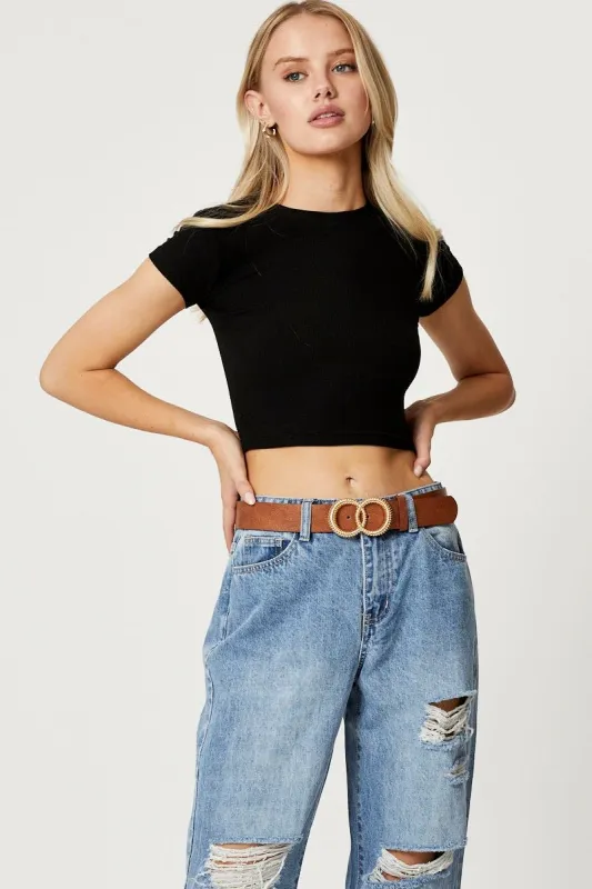 Beige Double Buckle Belt sold by Ally Fashion