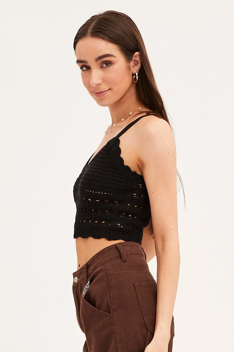 Black Crochet Singlet Top sold by Ally Fashion product image thumbnail 4