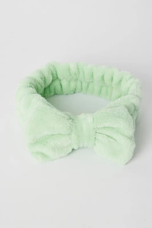 Green Fluffy Elastic Spa Hair Band Headband for Make Up made by Ally Fashion
