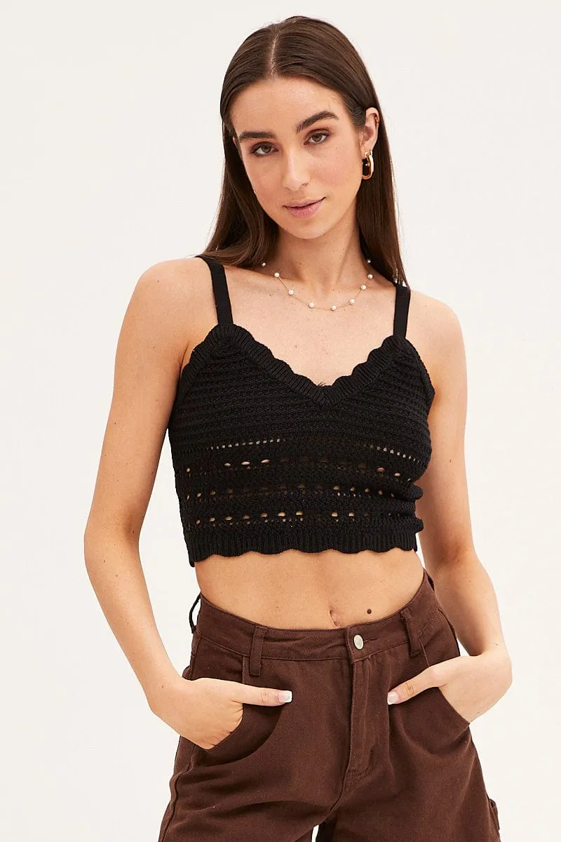 Black Crochet Singlet Top sold by Ally Fashion product image thumbnail 3