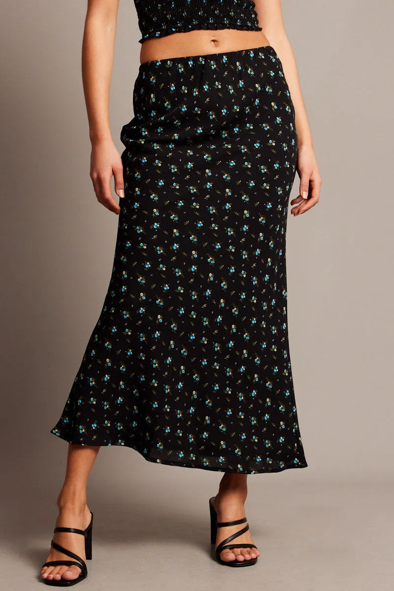 Black Ditsy Slip Skirt sold by Ally Fashion product image thumbnail 3