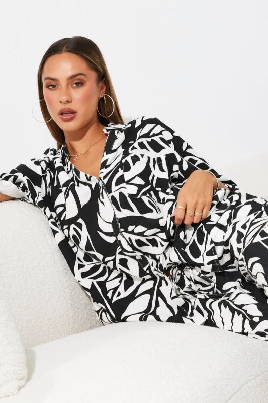 Black Abstract Shirt Short Sleeve sold by Ally Fashion