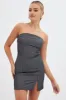 Grey Stripe Bodycon Dress Strapless Boob Tube Mini sold by Ally Fashion