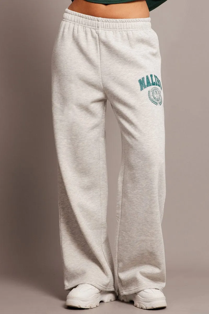 Grey Track Pants Wide Leg sold by Ally Fashion product image thumbnail 3