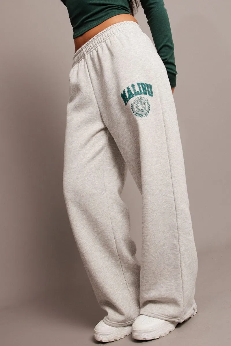 Grey Track Pants Wide Leg sold by Ally Fashion