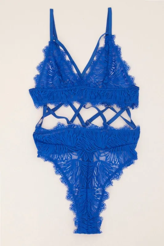 Blue Lace Lingerie Set sold by Ally Fashion