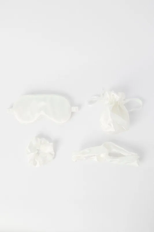 White Eye Cover And Hair Accessories Travel Beauty Bag sold by Ally Fashion