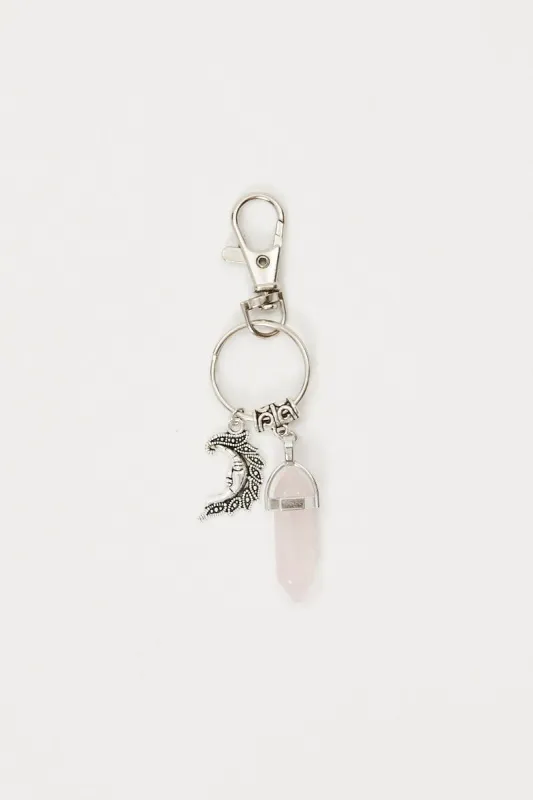 Pink Natural Stone Keyring sold by Ally Fashion