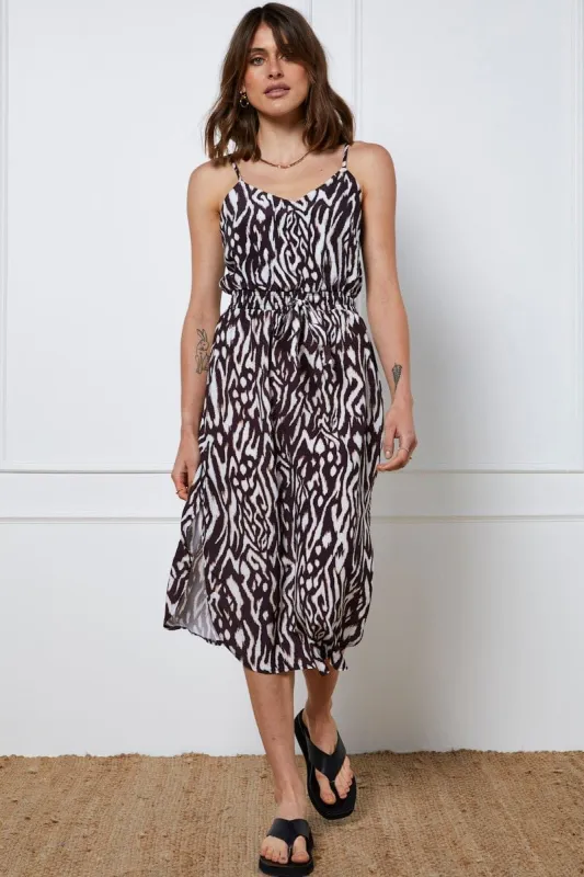 Print A Line Dress Maxi V Neck sold by Ally Fashion