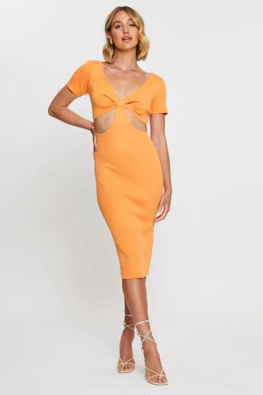 Orange Mini Dress Halter Neck sold by Ally Fashion