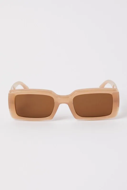 Beige Square Frame Fashion Sunglasses sold by Ally Fashion