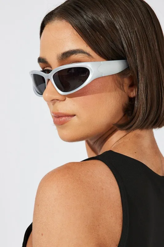 Silver Wrap Visor Sunglasses sold by Ally Fashion