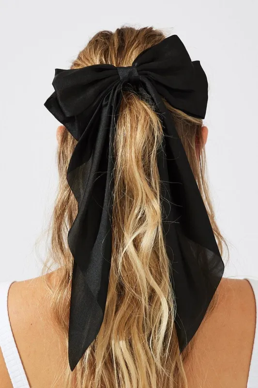 Black Large Bow Hair Clip sold by Ally Fashion