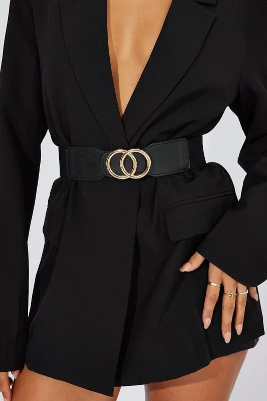 Black Double Circle Waist Belt sold by Ally Fashion