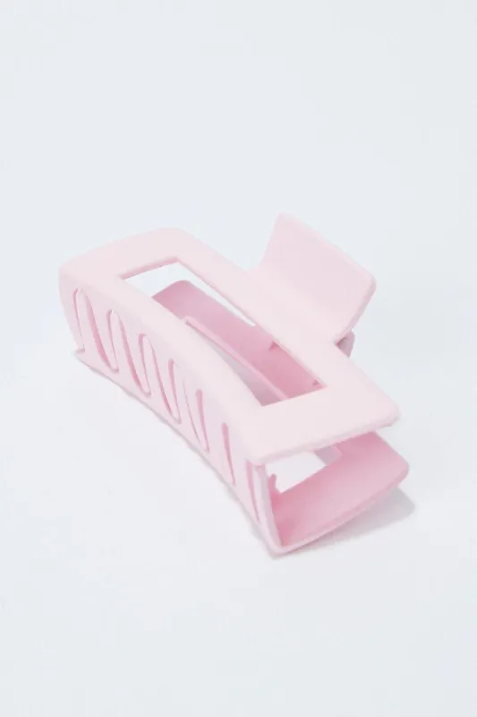 Pink Large Rectangle Claw Clip sold by Ally Fashion