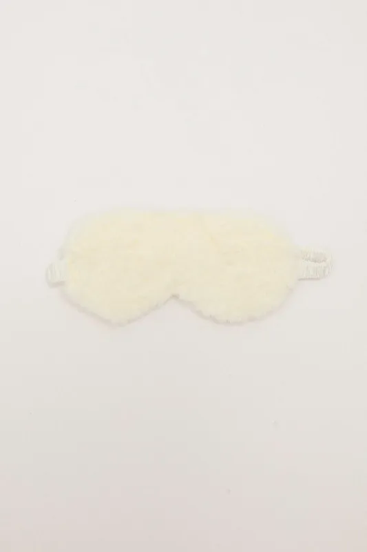 White Faux Fur Travel Eye Cover sold by Ally Fashion