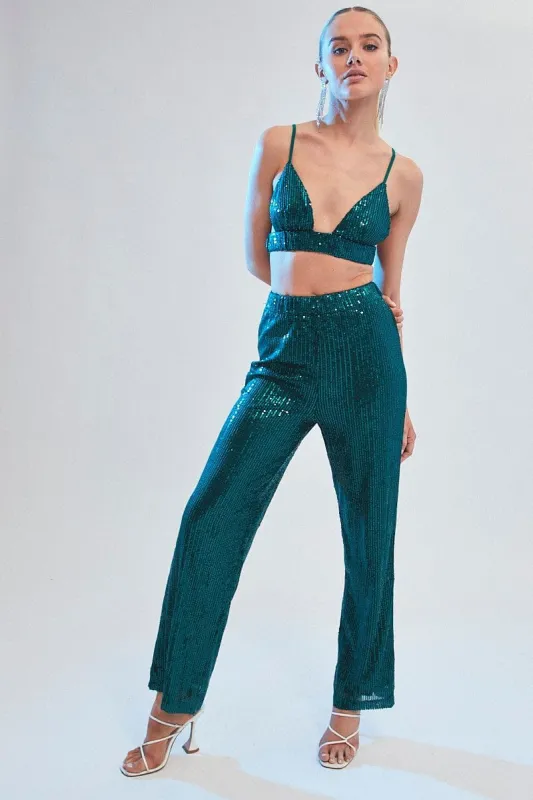 Green Sequin Bottom High Rise sold by Ally Fashion