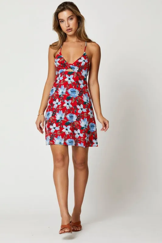 Print Keyhole Skater Dress sold by Ally Fashion