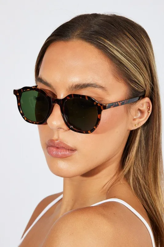Brown Round Frame Fashion Sunglasses sold by Ally Fashion