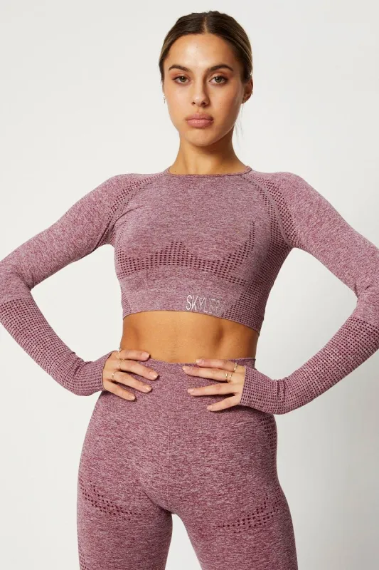 Purple Seamless Activewear Long Sleeve Top sold by Ally Fashion