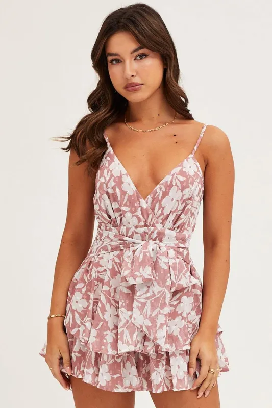 Print Layered Short Playsuit sold by Ally Fashion