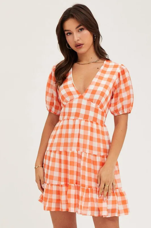 Check Mini Dress V Neck sold by Ally Fashion