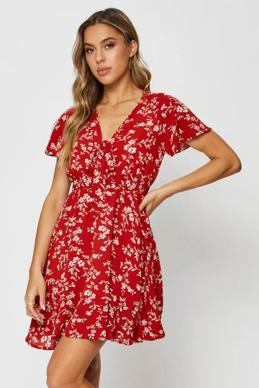 Print Mini Dress Short Sleeve sold by Ally Fashion