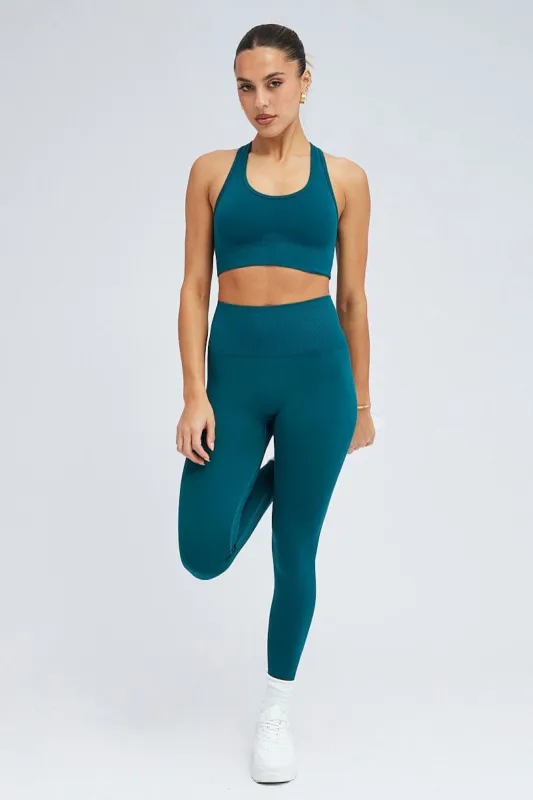Green Seamless Tank Top And Legging sold by Ally Fashion