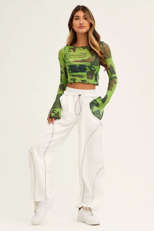 White Cargo Parachute Pants sold by Ally Fashion