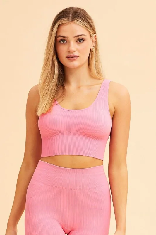 Pink Nico Seamless Crop Top sold by Ally Fashion