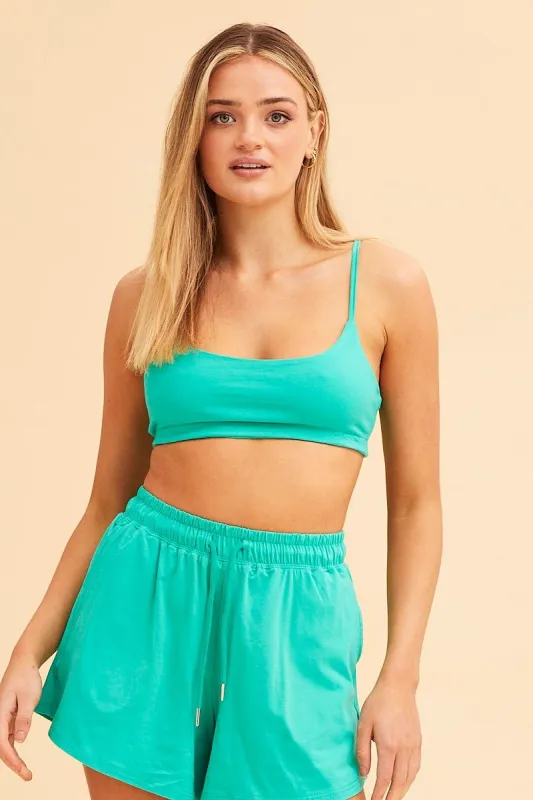 Green Lila Cami Crop Top sold by Ally Fashion