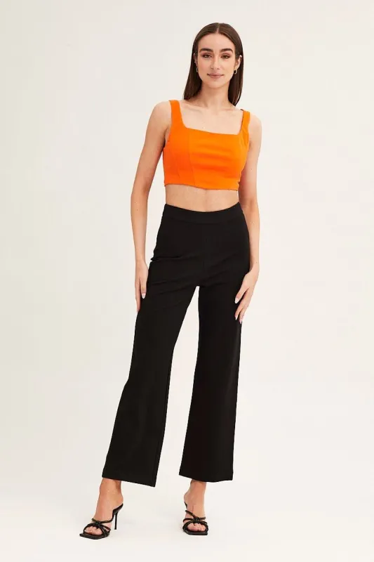 Black High Waist Pant Straight Leg sold by Ally Fashion