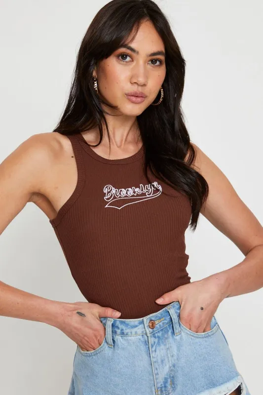 Brown Singlet Top sold by Ally Fashion