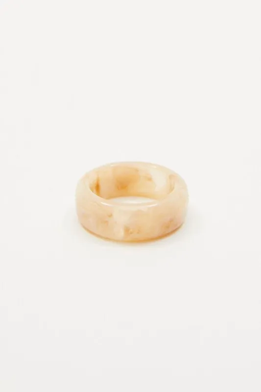 White Plastic Chunky Ring sold by Ally Fashion