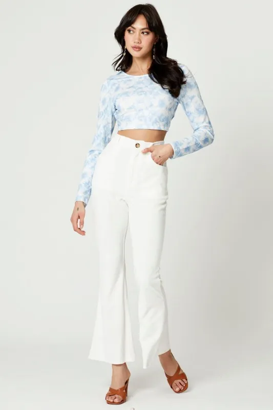 Multi Long Sleeve Tie Dye Jersey Open Back Top sold by Ally Fashion