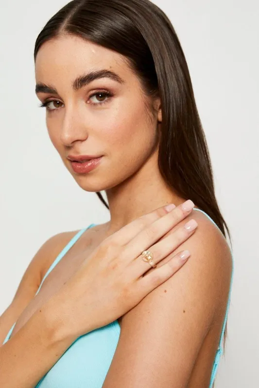 Multi Clear Plastic Shell Ring sold by Ally Fashion