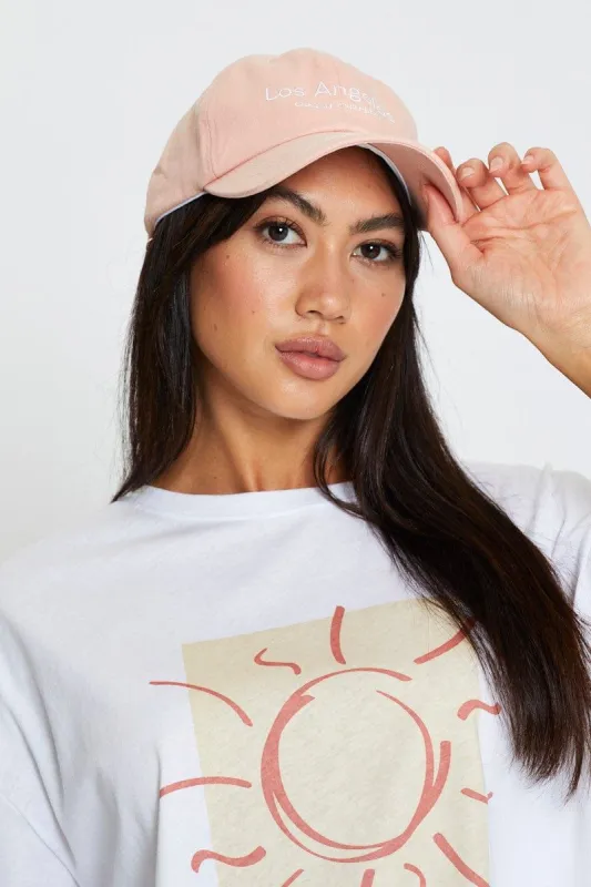 Pink Embroidered Cap sold by Ally Fashion