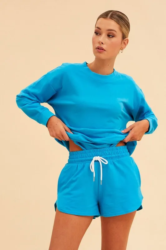 Blue Hudson Cotton Fleece Crew Neck Oversized Sweat sold by Ally Fashion