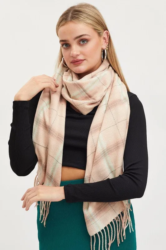 Check Tassel Scarf sold by Ally Fashion