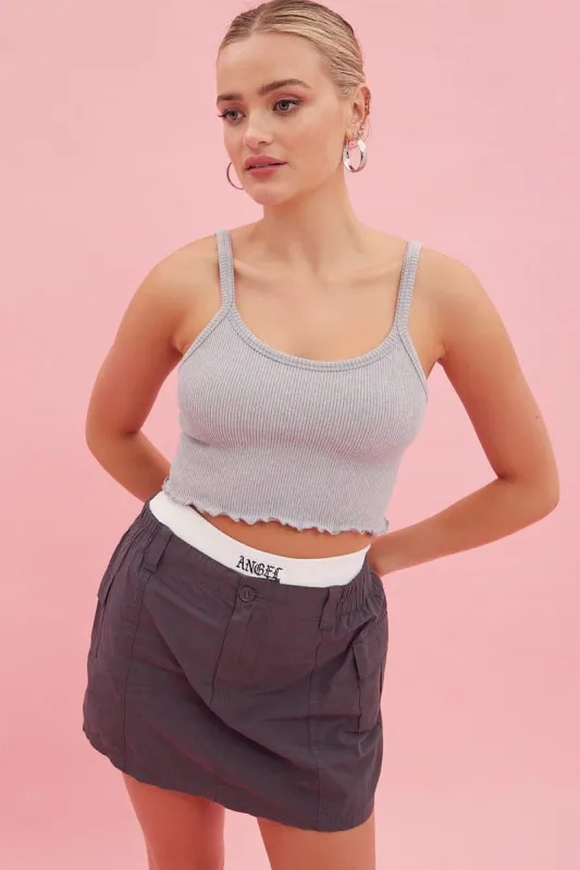 Grey Cargo Skirt Mid Rise Mini sold by Ally Fashion