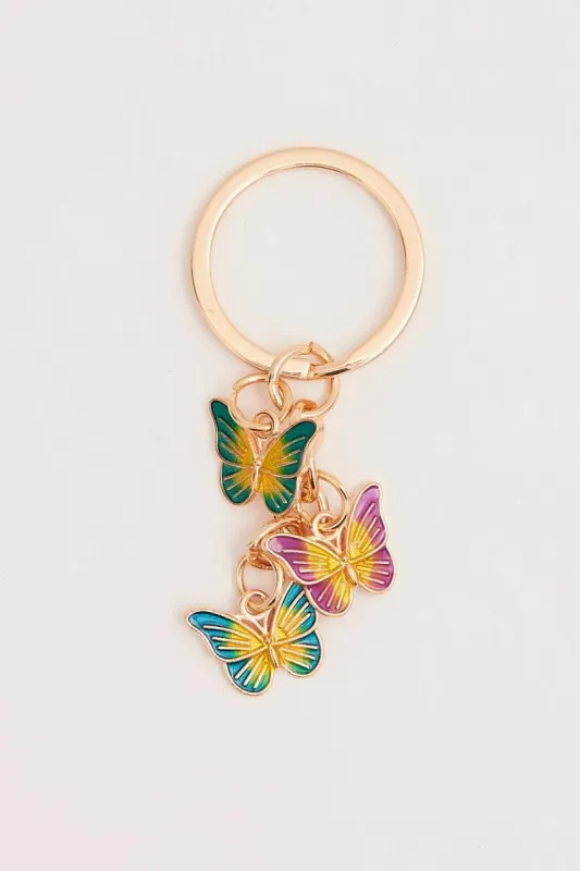 Multi Butterfly Charm Keyring sold by Ally Fashion