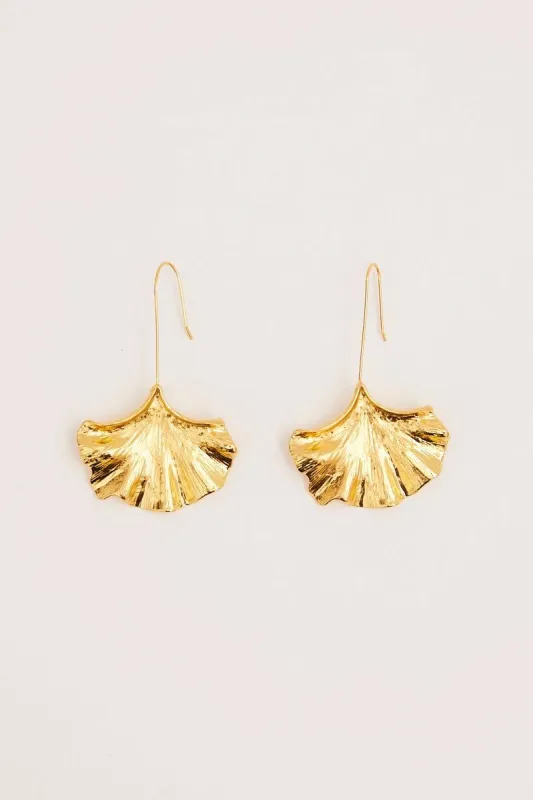 Gold Leaf Shaped Earrings sold by Ally Fashion