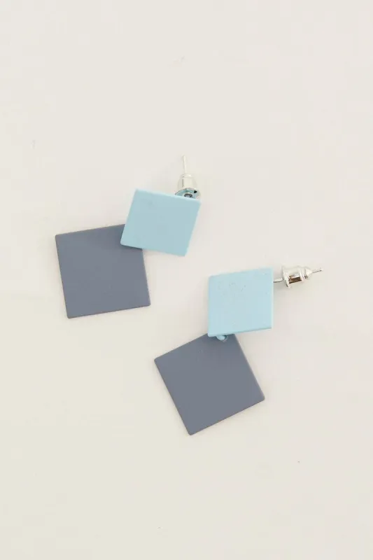 Blue Square Earrings sold by Ally Fashion